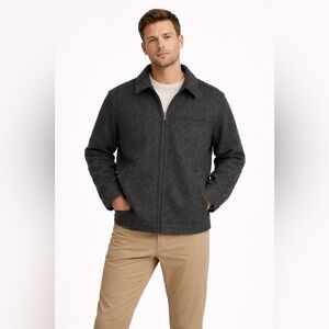 Abercrombie & Fitch Wool Blend Zip Jacket Charcoal Gray XL Lined